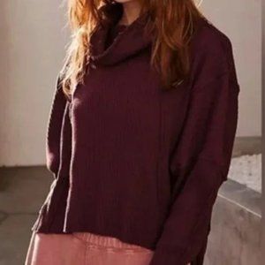 Free People Juicy Sweater Long Sleeve Cowl Neck Date Night Purple S